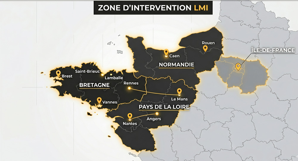Zone d'intervention LMI montage de process - Grand Ouest